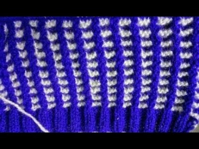Easy Two Color Knitting Pattern No.57|Hindi