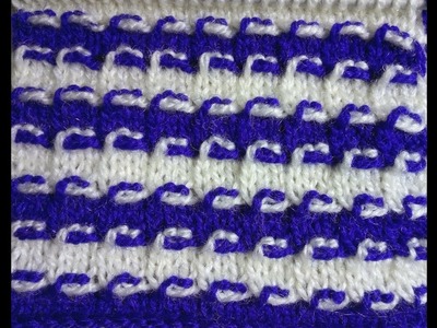 Easy Two Color Knitting Pattern No.58|Hindi