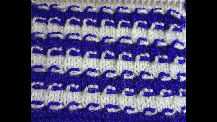 Easy Two Color Knitting Pattern No.58|Hindi
