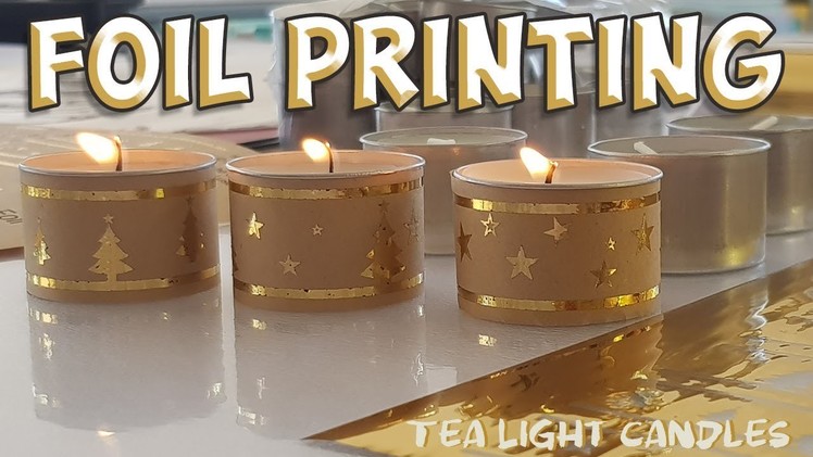 Gold foil tea light candle covers for Christmas