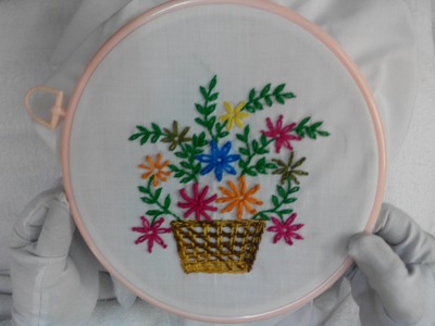 Hand Embroidery - Basket Flowers Stitch
