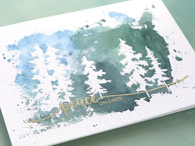 Holiday Card Series 2017 - Day 20 - Masking Fluid Trees
