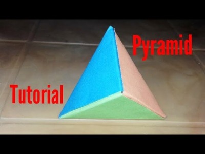 How to make a colour paper pyramid.DIY pyramid tutorial.Crafts for kids