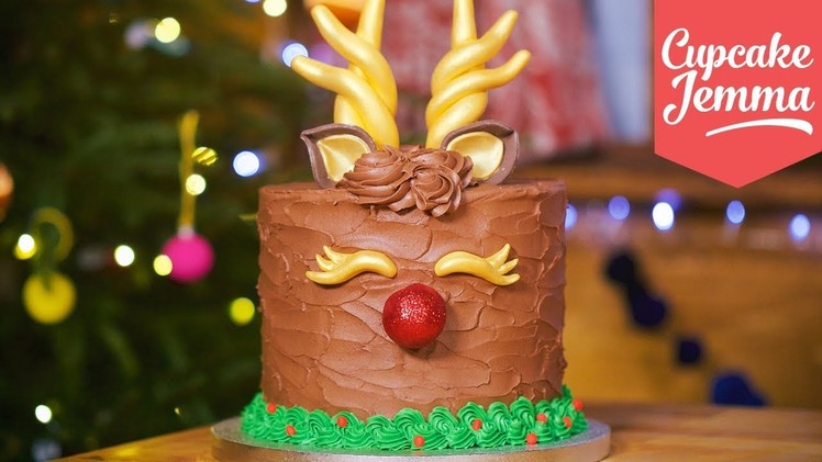 How to Make a Cute Rudolph Cake for Christmas | Cupcake Jemma