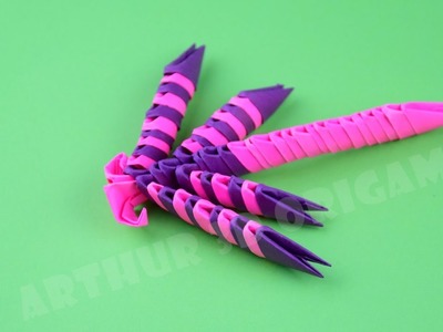 How to make a dragonfly of paper ✿ 3D origami tutorial DIY own hands