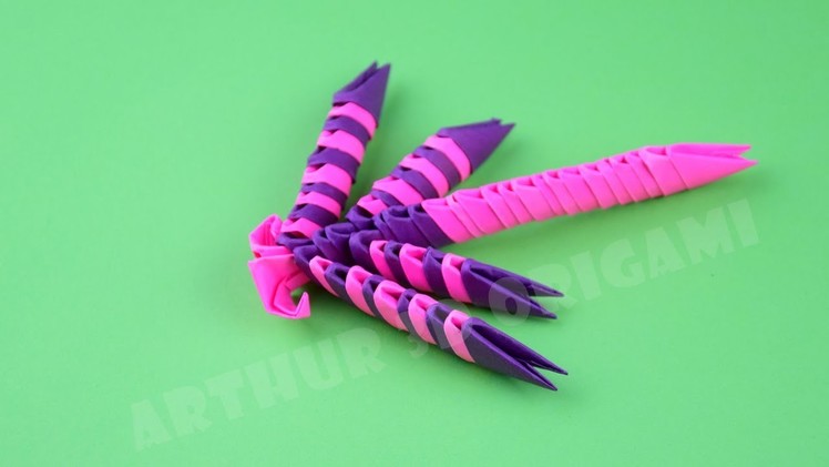 How to make a dragonfly of paper ✿ 3D origami tutorial DIY own hands
