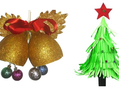 How to make Christmas bell & Christmas Tree | Christmas Craft Ideas in Malayalam