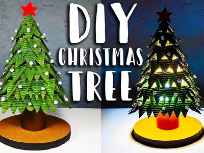How to make Christmas Tree Lamp Decoration from Cardboard DIY