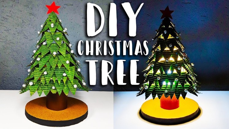 How to make Christmas Tree Lamp Decoration from Cardboard DIY