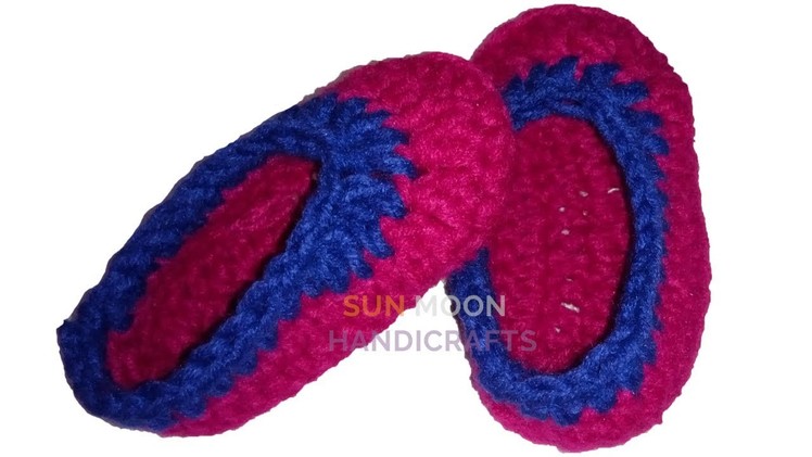 How to make crochet shoes.crochet baby booties.making baby slipper