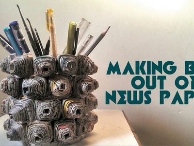 How to make newspaper art and craft.Easy newspaper craft