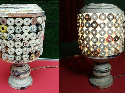 How to make Newspaper Bed lamp |  Best out of Waste | Newspaper Craft Idea LifeStyle Designs