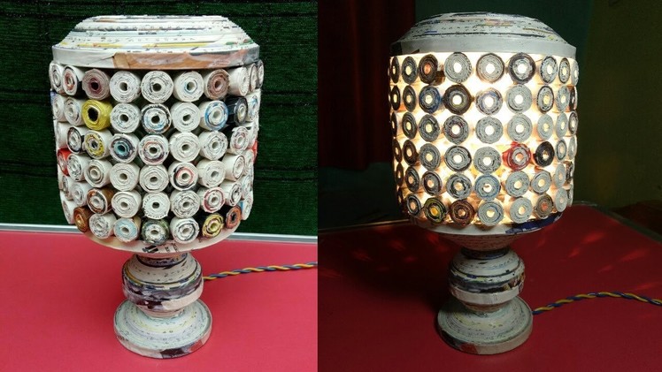How to make Newspaper Bed lamp |  Best out of Waste | Newspaper Craft Idea LifeStyle Designs