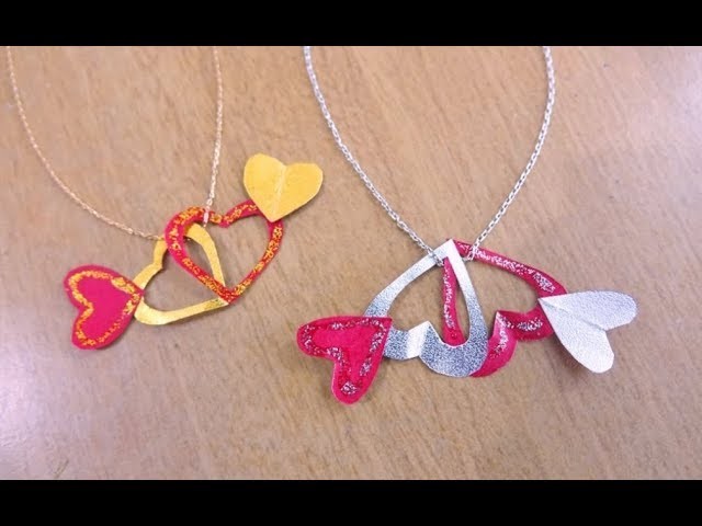 How to make Paper Heart Necklace easily ~ DIY Valentine Craft ~ For Beginners ~ Simple Tutorial.