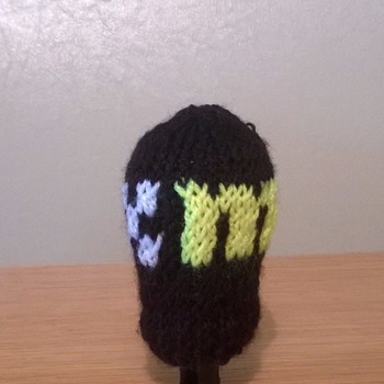 knitted gear knob cover in fun cookie monster design - In Stitches. a ...