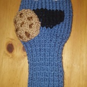 knitted golf club head cover for driver in fun cookie monster design