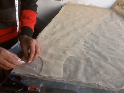 इतना सुंदर long net over jacket . front slit net Aline long kurtis  cutting and stitching