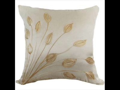 Lotus Leaves 18x18 Decorative Silk Throw Pillow Cover ; sofa pillows decorative