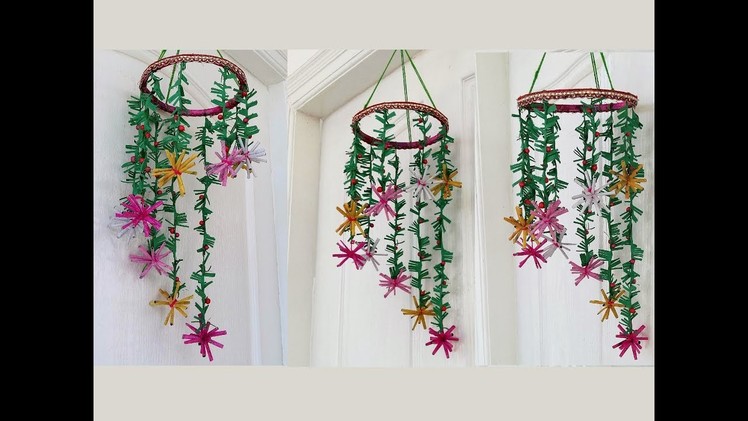Newspaper Wind Chime | Newspaper Crafts Wall Hanging Easy At Home | Best out of Waste