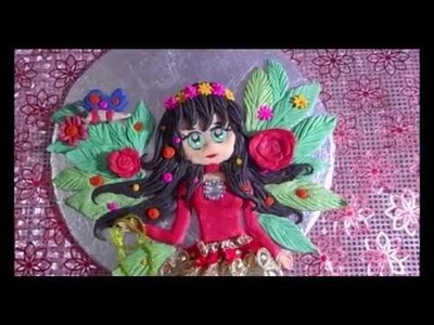Polymer clay Christmas Doll | Cake Board craft | Christmas  Wall hanging and Present Tutorial