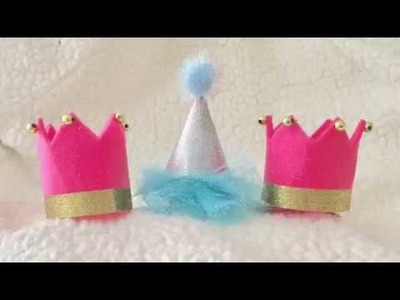 Tiara crown and birthday party hat hair clip craft tutorial
