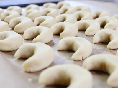 Vanilla crescents. Kipferl Christmas Cookies German recipe #36 聖誕節香草餅乾