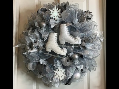 White and Silver Wreath Pouf.Ruffle Method