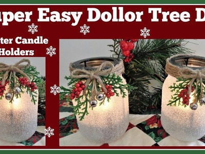 Winter Candle Holder❄ Easy Dollar Tree❄ DIY Sparkling