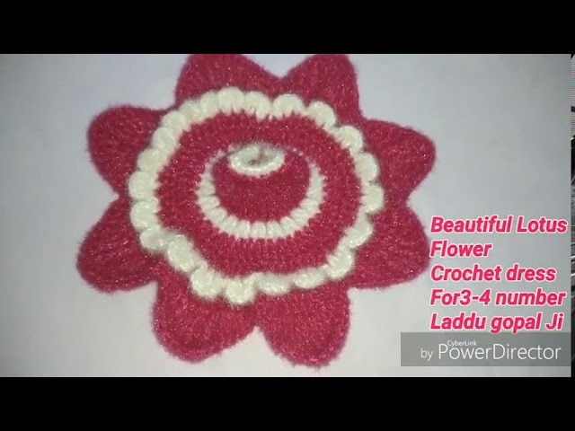 4-5 no Laddu gopal crochet  beautiful flower dress