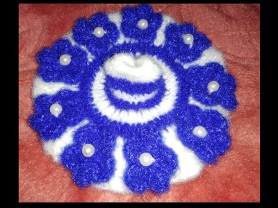 Blue and white flower 1-2 number Laddu gopal Ji crochet dress