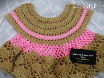 Crochet baby dress | How to crochet an easy fan stitch