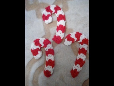 Crochet Christmas Candy Cane Ornament Garland Gift Tag Pattern