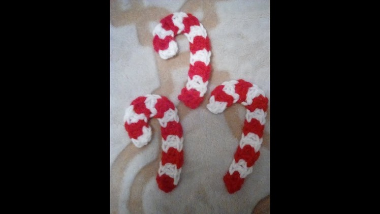 Crochet Christmas Candy Cane Ornament Garland Gift Tag Pattern