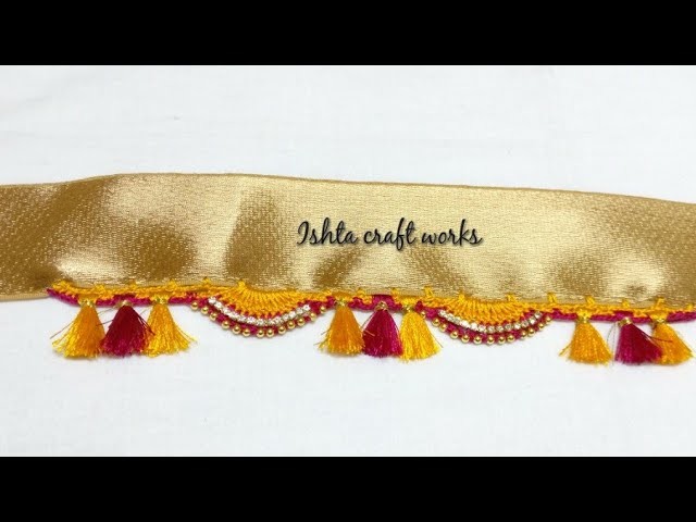 Crochet double arch with triple kuchu pattern - Saree tassel.kuchu