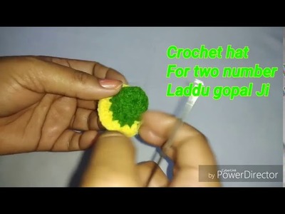 Crochet hat. woollen cap for 2 number Laddu gopal Ji