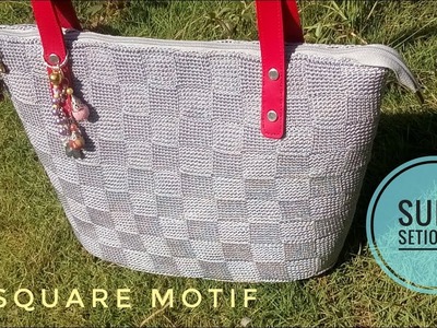 Crochet || preview of #crochetbag || 2d square motif