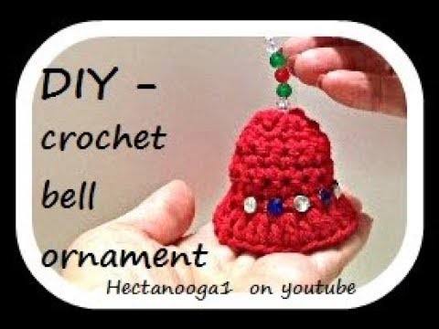 CROCHET RED BELL ORNAMENT, Christmas decoration, Holiday decor