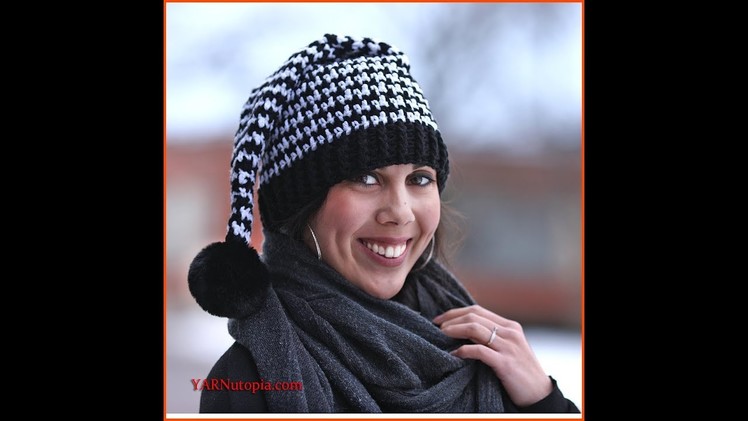 Crochet Tutorial: Houndstooth Stocking Hat