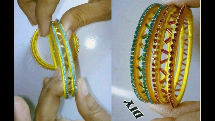 Designer bangles - How to make this designer silk thread bangles | jewellery tutorials