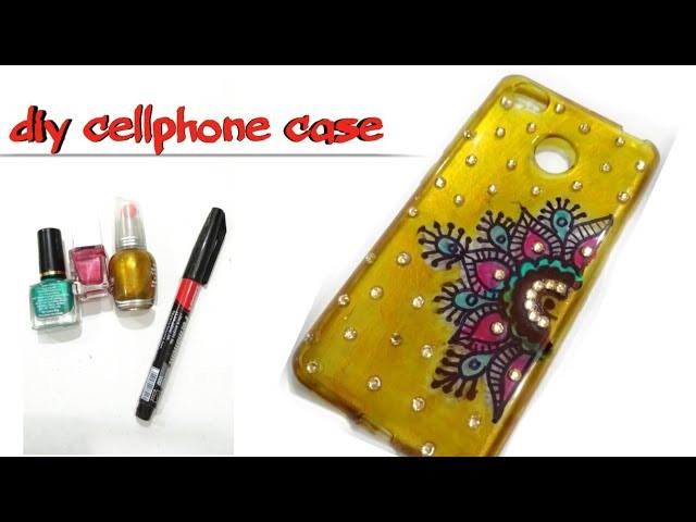 DIY.best out of waste mobile case decoration craft with nailpolish.pretty phone case decoration art