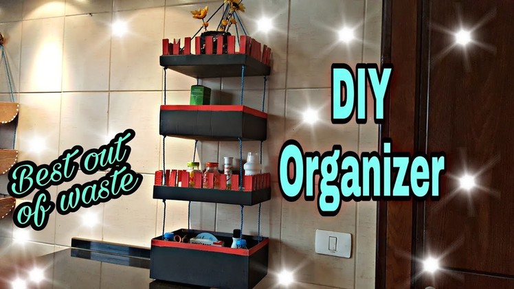 DIY BEST OUT OF WASTE. SHOE BOX ORGANIZER. KITCHEN ORGANIZER.How to make shoe box organizer: