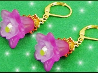 DIY | Blumen Perlen Ohrringe | Schmuck | Acrylic flower bead earrings | Beadwork