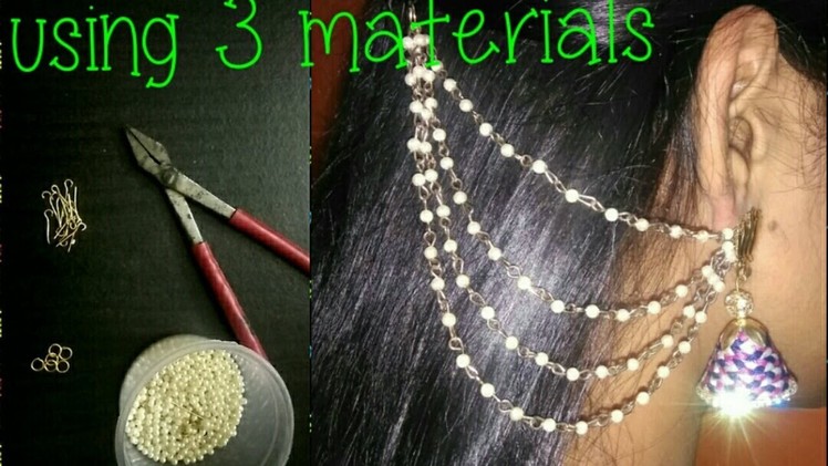 Diy Bridal Side Ear chain || using pearl ||  champarasalu || Maatal ||
