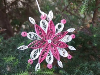 DIY Christmas Tree Ornament- Quilling Snowflake Tutorial