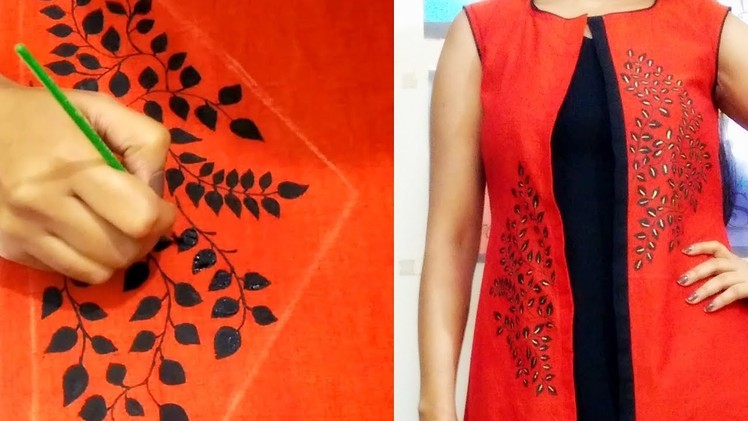 DIY : Convert plain fabric into Designer Wear | Hand Painted Designer Kurti
