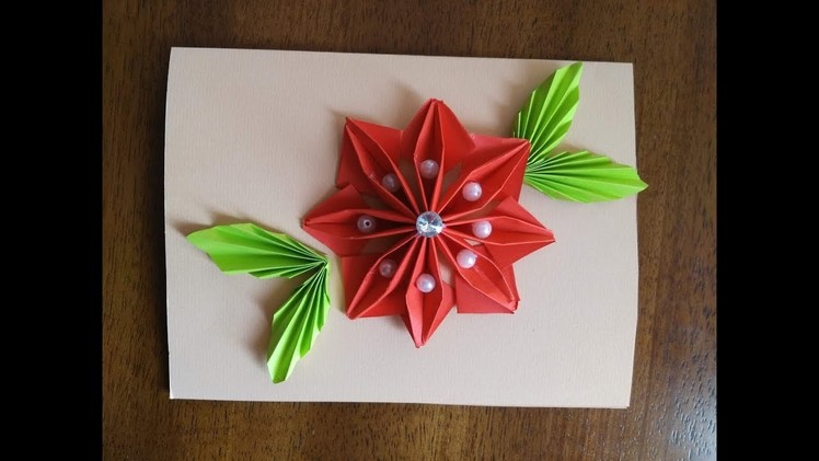 DIY Greeting Cards - How to Make an Origami Flower Greeting Card + Tutorial !