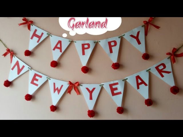 DIY Happy New Year Garland|New year decor idea|Making Banner for new year party|Home decor ideas