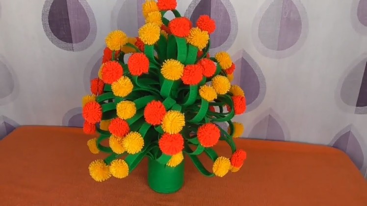 DIY -  HOW TO MAKE FLOWER PLANT FROM X-RAY \\ BEAT USE OF X-RAY AND WOOL\\WOOLEN FLOWER POT
