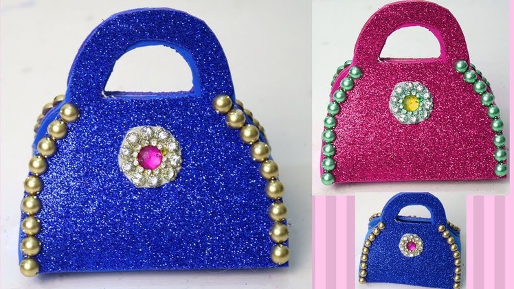 DIY - Ladies purse Glitter foam sheet clutch - Paper Purse Making Tutorial for Girls - Paper purse
