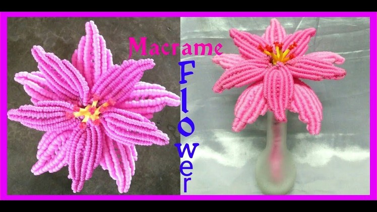 Diy Macrame Lily Flower tutorial in hindi.macrame flower
